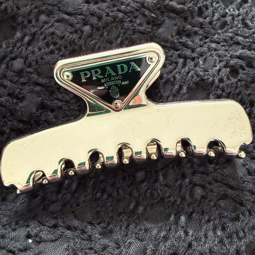 Prada Triangle Metal Claw Clip